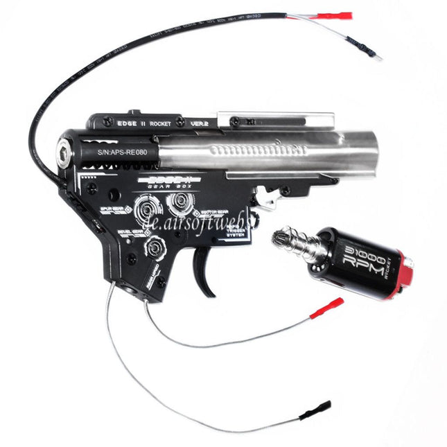 APS Rocket Edge II 8mm High Cycle Version 2 V2 Getriebe Geeignet für APS ASR Tokyo Marui M4 M16 Serie AEG Gewehre Airsoft Hinten verkabelt