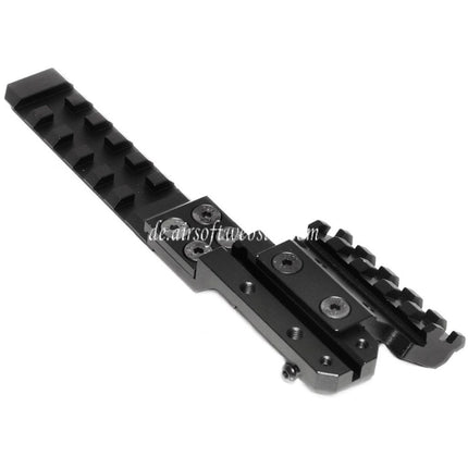 PPS CNC Aluminium Kimme verlängerte Schienenmontage Set Geeignet für AK-Serie AEG Gewehre Airsoft Schwarz
