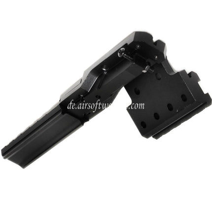PPS CNC Aluminium Kimme verlängerte Schienenmontage Set Geeignet für AK-Serie AEG Gewehre Airsoft Schwarz