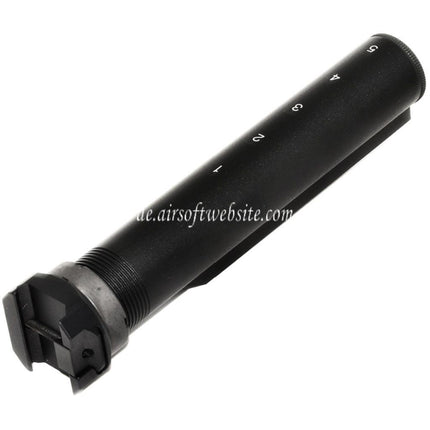 5KU 5-Positions Schaft Pufferrohr mit 20mm Picatinny Schienenadapter Geeignet für M4 Gewehre Einziehbarer Schaft Schwarz