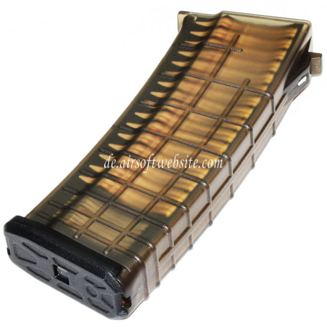 CYMA 170rd Mip-Cap Bulgarian Waffle Magazin Geeignet für AK Serie AEG Gewehre Airsoft Durchscheinendes Braun