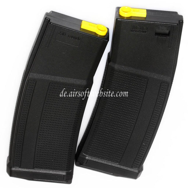 CYMA 6 Stück Packung EMG Daniel Defense 230rd Polymer Mid-Cap Magazin Geeignet für M4 M16 Serie AEG Gewehre Airsoft Schwarz