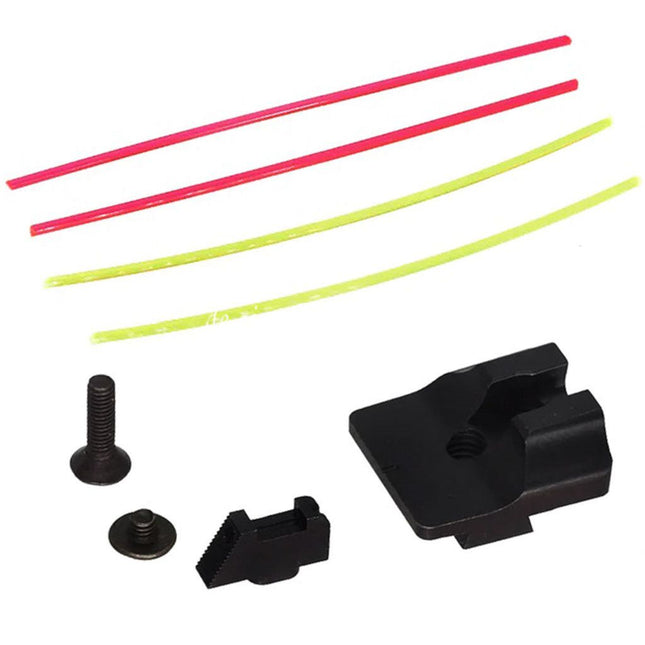 Guns Modify GM CNC Stahl W-Stil Fiberglasvisier Set Geeignet für Guns Modify WE(WE-TECH) Tokyo Marui G-Serie GBB Pistolen Airsoft