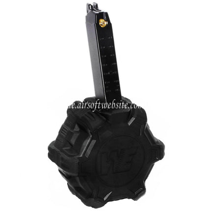 WE (WE-TECH) 350rd Gas Trommelmagazin Geeignet für G17 G18C G-Serie GBB Pistolen Airsoft