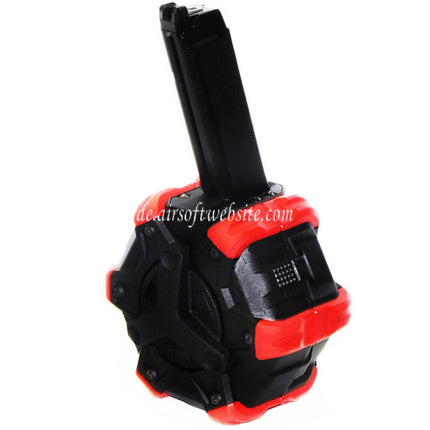 WE (WE-TECH) 350rd Gas Trommelmagazin Geeignet für G17 G18C G-Serie GBB Pistolen Airsoft