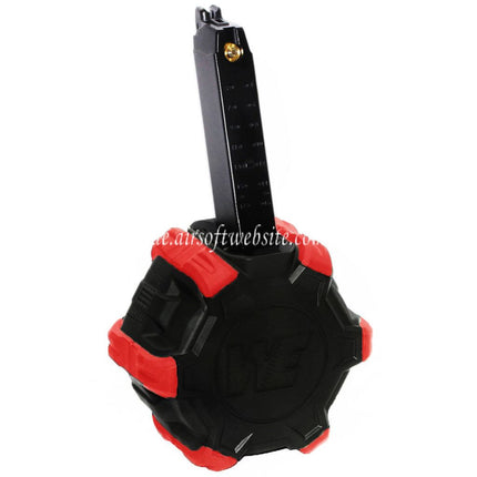WE (WE-TECH) 350rd Gas Trommelmagazin Geeignet für G17 G18C G-Serie GBB Pistolen Airsoft
