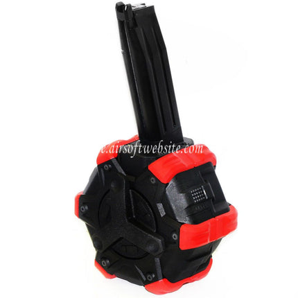 WE (WE-TECH) 350rd Gas Trommelmagazin Geeignet für Hi-Capa GBB Pistolen Airsoft