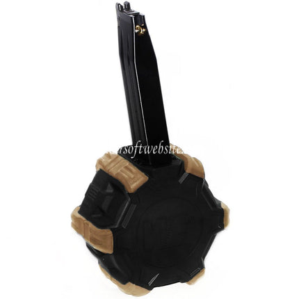 WE (WE-TECH) 350rd Gas Trommelmagazin Geeignet für Hi-Capa GBB Pistolen Airsoft