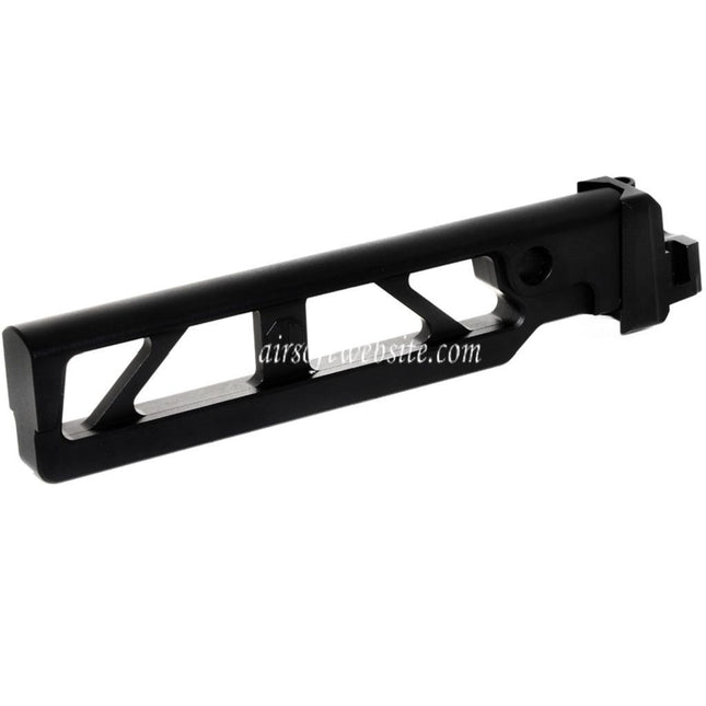 5KU Aluminium 6-Positions Skeleton ST-6 Klappschaftrohr mit Adapter Geeignet für D-Boys GHK LCT CYMA AKS74 AK-105 Serie AEG GBB Gewehre Airsoft Schwarz