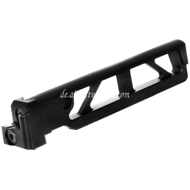 5KU Aluminium 6-Positions Skeleton ST-6 Klappschaftrohr mit Adapter Geeignet für D-Boys GHK LCT CYMA AKS74 AK-105 Serie AEG GBB Gewehre Airsoft Schwarz