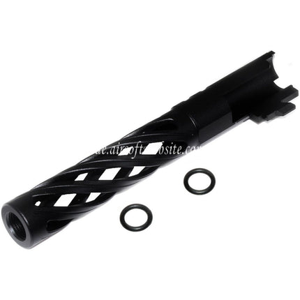 5KU 5 Zoll 123/127mm CNC Tornado Spiral Hollow Äußerer Lauf +11mm CW im Uhrzeigersinn Geeignet für Armorer Works AW WE-TECH Tokyo Marui Hi-Capa 5.1 GBB Pistolen Airsoft
