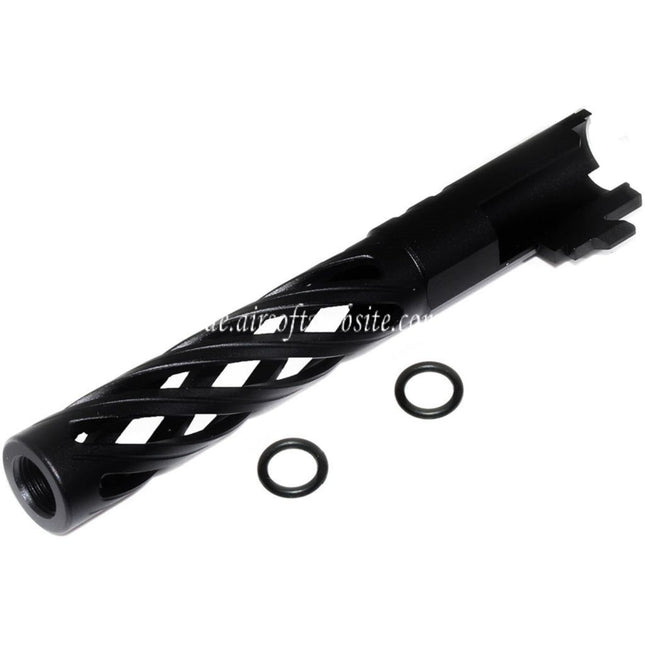 5KU 5 Zoll 123/127mm CNC Tornado Spiral Hollow Äußerer Lauf +11mm CW im Uhrzeigersinn Geeignet für Armorer Works AW WE-TECH Tokyo Marui Hi-Capa 5.1 GBB Pistolen Airsoft
