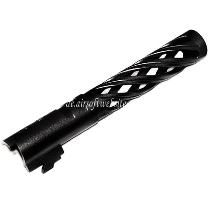 5KU 5 Zoll 123/127mm CNC Tornado Spiral Hollow Äußerer Lauf +11mm CW im Uhrzeigersinn Geeignet für Armorer Works AW WE-TECH Tokyo Marui Hi-Capa 5.1 GBB Pistolen Airsoft