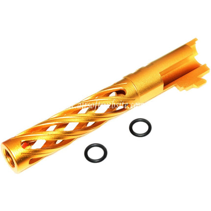5KU 5 Zoll 123/127mm CNC Tornado Spiral Hollow Äußerer Lauf +11mm CW im Uhrzeigersinn Geeignet für Armorer Works AW WE-TECH Tokyo Marui Hi-Capa 5.1 GBB Pistolen Airsoft