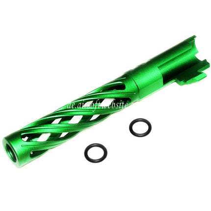 5KU 5 Zoll 123/127mm CNC Tornado Spiral Hollow Äußerer Lauf +11mm CW im Uhrzeigersinn Geeignet für Armorer Works AW WE-TECH Tokyo Marui Hi-Capa 5.1 GBB Pistolen Airsoft