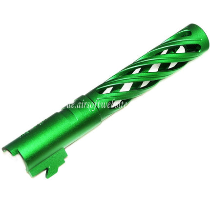 5KU 5 Zoll 123/127mm CNC Tornado Spiral Hollow Äußerer Lauf +11mm CW im Uhrzeigersinn Geeignet für Armorer Works AW WE-TECH Tokyo Marui Hi-Capa 5.1 GBB Pistolen Airsoft