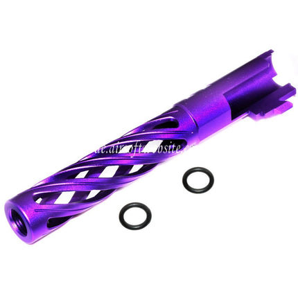 5KU 5 Zoll 123/127mm CNC Tornado Spiral Hollow Äußerer Lauf +11mm CW im Uhrzeigersinn Geeignet für Armorer Works AW WE-TECH Tokyo Marui Hi-Capa 5.1 GBB Pistolen Airsoft