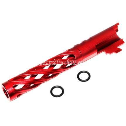 5KU 5 Zoll 123/127mm CNC Tornado Spiral Hollow Äußerer Lauf +11mm CW im Uhrzeigersinn Geeignet für Armorer Works AW WE-TECH Tokyo Marui Hi-Capa 5.1 GBB Pistolen Airsoft