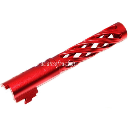 5KU 5 Zoll 123/127mm CNC Tornado Spiral Hollow Äußerer Lauf +11mm CW im Uhrzeigersinn Geeignet für Armorer Works AW WE-TECH Tokyo Marui Hi-Capa 5.1 GBB Pistolen Airsoft