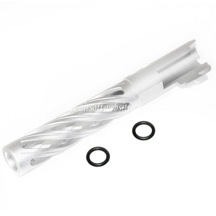 5KU 5 Zoll 123/127mm CNC Tornado Spiral Hollow Äußerer Lauf +11mm CW im Uhrzeigersinn Geeignet für Armorer Works AW WE-TECH Tokyo Marui Hi-Capa 5.1 GBB Pistolen Airsoft