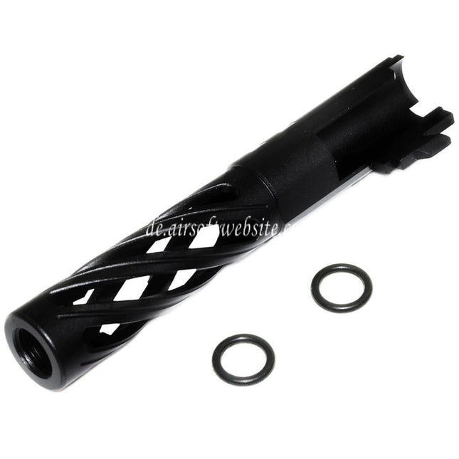 5KU 4.3 Zoll 106mm/110mm CNC Tornado Spiral Hollow Äußerer Lauf +11mm CW im Uhrzeigersinn Geeignet für Tokyo Marui Hi-Capa 4.3 GBB Pistolen Airsoft