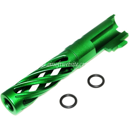5KU 4.3 Zoll 106mm/110mm CNC Tornado Spiral Hollow Äußerer Lauf +11mm CW im Uhrzeigersinn Geeignet für Tokyo Marui Hi-Capa 4.3 GBB Pistolen Airsoft