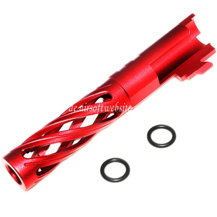 5KU 4.3 Zoll 106mm/110mm CNC Tornado Spiral Hollow Äußerer Lauf +11mm CW im Uhrzeigersinn Geeignet für Tokyo Marui Hi-Capa 4.3 GBB Pistolen Airsoft