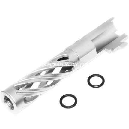 5KU 4.3 Zoll 106mm/110mm CNC Tornado Spiral Hollow Äußerer Lauf +11mm CW im Uhrzeigersinn Geeignet für Tokyo Marui Hi-Capa 4.3 GBB Pistolen Airsoft