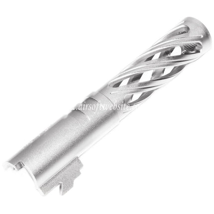 5KU 4.3 Zoll 106mm/110mm CNC Tornado Spiral Hollow Äußerer Lauf +11mm CW im Uhrzeigersinn Geeignet für Tokyo Marui Hi-Capa 4.3 GBB Pistolen Airsoft