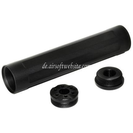 5KU 157mm Laufverlängerung Attrappe Schalldämpfer Geeignet für -14mm CCW Gegen den Uhrzeigersinn Action Army AAP-01 Serie GBB Pistols Airsoft Schwarz
