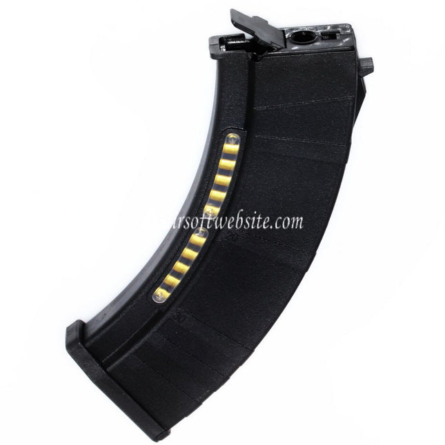 CYMA 600rd Polymer Hi-Cap Magazin mit Dummy Display Geeignet für AK Serie AEG Gewehre Airsoft Schwarz