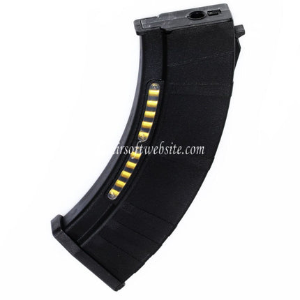CYMA 220rd Polymer Mid-Cap Magazin mit Dummy Display Geeignet für AK Serie AEG Gewehre Airsoft Schwarz