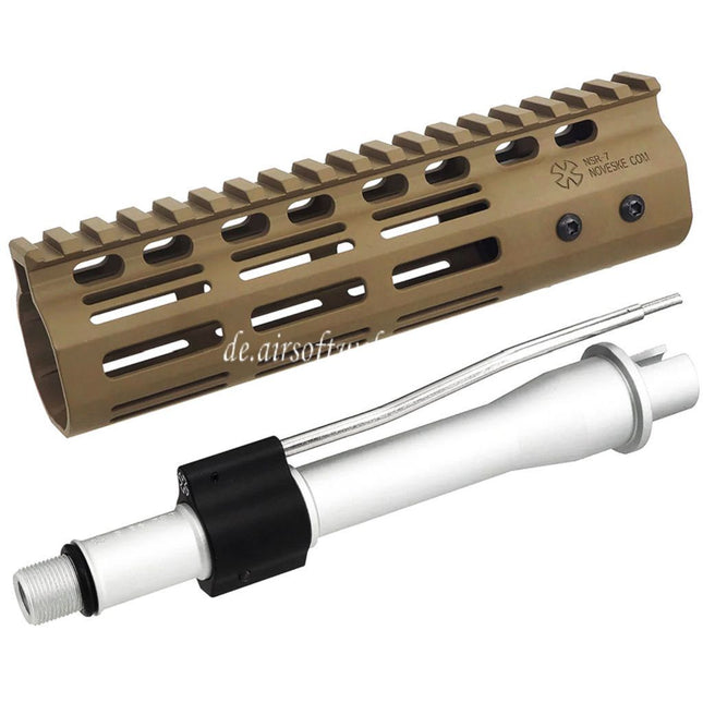 CYMA CGS Noveske SBR NSR7 (7 Zoll) M-Lok Handschutz Schienen System mit äußerer Lauf Geeignet für CYMA CGS AR M4 Tokyo Marui M4 MWS GBB Gewehre Airsoft