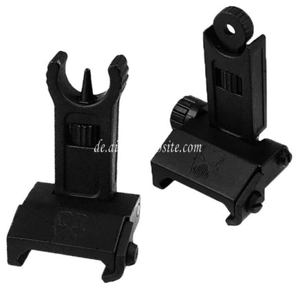 APS New Phantom Hochklappen Korn Kimme Geeignet für 20mm 1913 Picatinny Schiene M4 M16 AEG Gewehre Airsoft