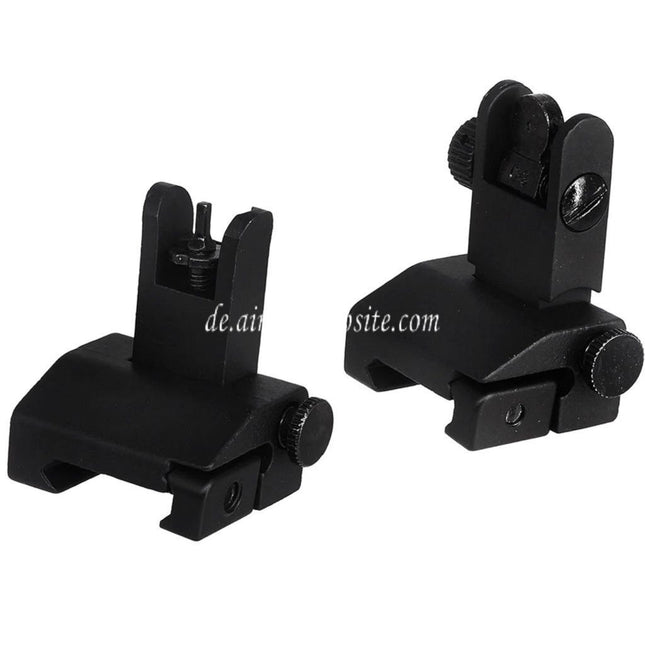 CYMA Metall Hochklappen Korn Kimme Geeignet für 20mm 1913 Picatinny Schiene M4 M16 AEG Gewehre Airsoft