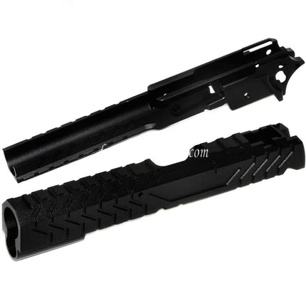 5KU CNC Aluminium Matrix Stil Schlitten Mittlerer Rahmen Set Geeignet für Tokyo Marui Hi-Capa Serie GBB Pistolen Airsoft