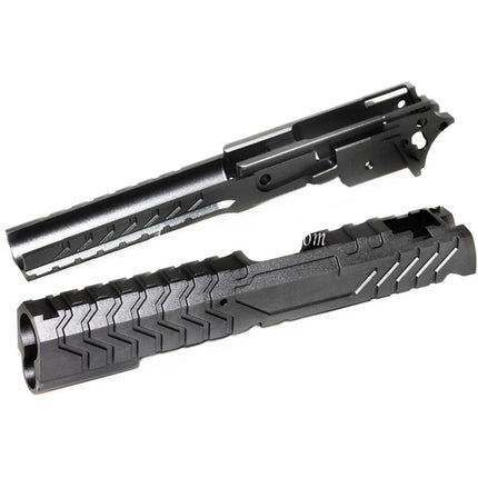 5KU CNC Aluminium Matrix Stil Schlitten Mittlerer Rahmen Set Geeignet für Tokyo Marui Hi-Capa Serie GBB Pistolen Airsoft