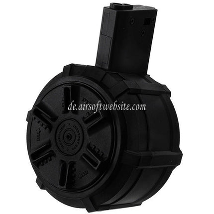 G&G 2300rd Polymer Trommelmagazin Geeignet für G&G M4 M16 Serie AEG Gewehre Airsoft Schwarz