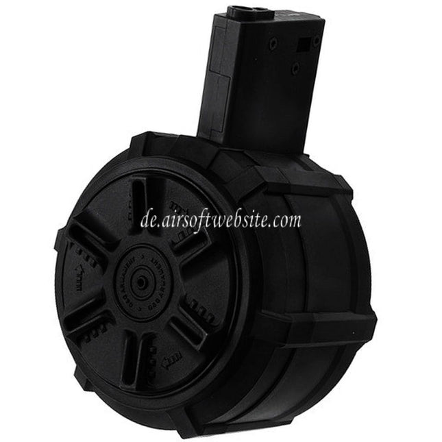 G&G 2300rd Polymer Trommelmagazin Geeignet für G&G M4 M16 Serie AEG Gewehre Airsoft Schwarz