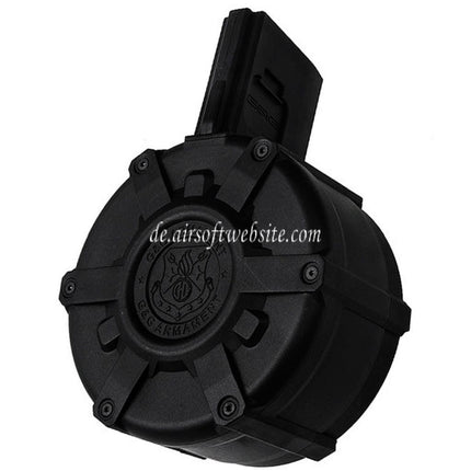 G&G 2300rd Polymer Trommelmagazin Geeignet für G&G M4 M16 Serie AEG Gewehre Airsoft Schwarz