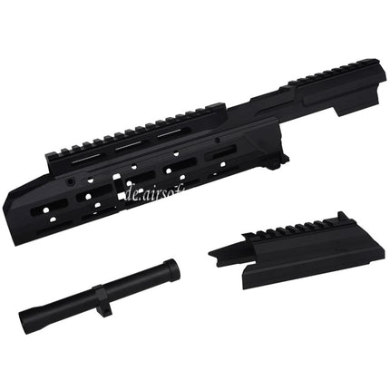 5KU Chassis SAG Stil MK3 Monolithic M-Lok Handschutz Schienen System Staubschutzhülle Set Geeignet für Tokyo Marui AKM GBB Serie Gewehre Airsoft Schwarz