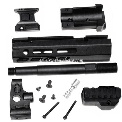 Dytac SLR Gewehreworks ION Lite 165mm 6.5 Zoll Extended M-LOK Handschutz schienen system Kit mit Außenlauf Geeignet für GHK AK Serie GBB Gewehre Airsoft Schwarz