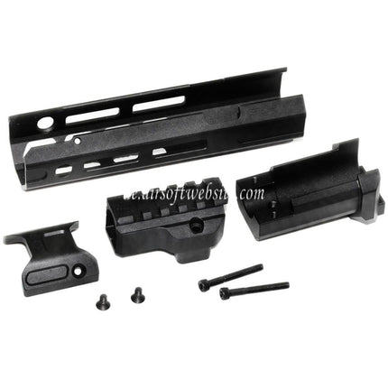 Dytac SLR Gewehreworks ION Lite 165mm 6.5 Zoll Extended M-LOK Handschutz schienen system Kit mit Außenlauf Geeignet für GHK AK Serie GBB Gewehre Airsoft Schwarz