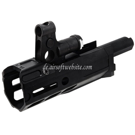 Dytac SLR Gewehreworks 125mm 4.7 Zoll Light M-LOK Erweitertes Handschutz schienen system Kit mit Außenlauf Geeignet für Tokyo Marui AKM Serie GBB Gewehre Airsoft Schwarz