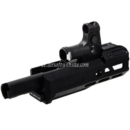 Dytac SLR Gewehreworks 125mm 4.7 Zoll Light M-LOK Erweitertes Handschutz schienen system Kit mit Außenlauf Geeignet für Tokyo Marui AKM Serie GBB Gewehre Airsoft Schwarz