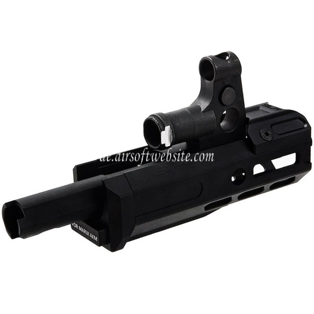 Dytac SLR Gewehreworks 125mm 4.7 Zoll Light M-LOK Erweitertes Handschutz schienen system Kit mit Außenlauf Geeignet für Tokyo Marui AKM Serie GBB Gewehre Airsoft Schwarz