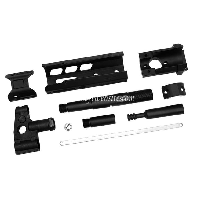 Dytac SLR Gewehreworks 125mm 4.7 Zoll ION Lite M-LOK Erweitertes Handschutz schienen system Kit mit Außenlauf Geeignet für GHK AK Serie GBB Gewehre Airsoft Schwarz