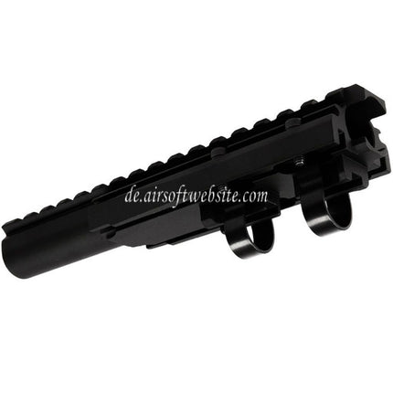 Hephaestus 20mm Gasrohr mit Picatinny Schiene Typ III Geeignet für AK Serie AEG GBB Gewehre Airsoft Schwarz
