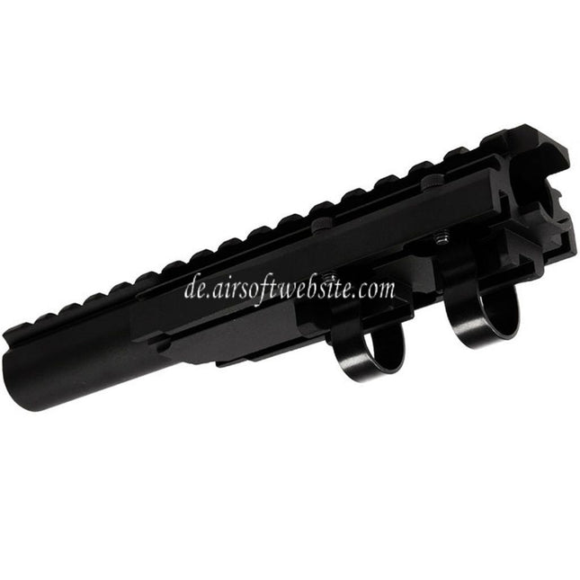 Hephaestus 20mm Gasrohr mit Picatinny Schiene Typ III Geeignet für AK Serie AEG GBB Gewehre Airsoft Schwarz
