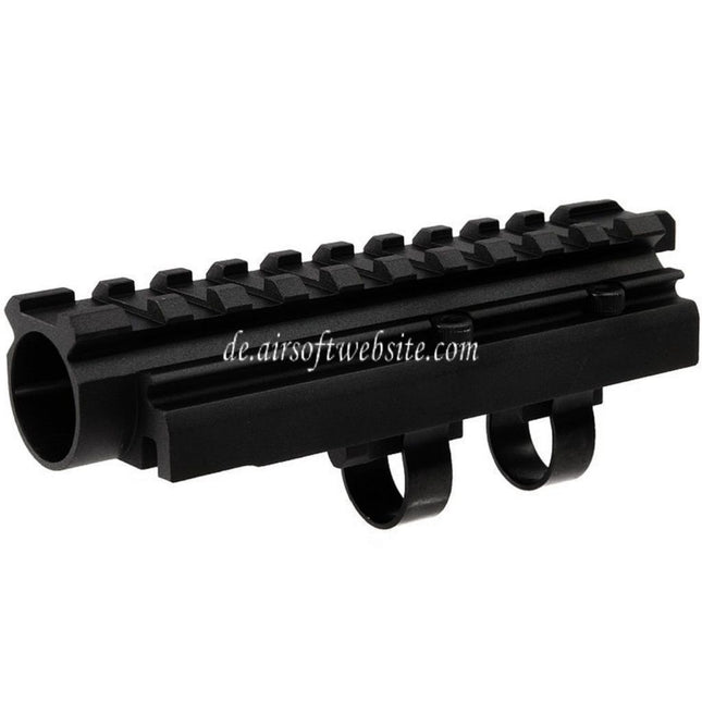 Hephaestus 20mm Gasrohr mit Picatinny-Schiene Typ III Geeignet für AKS 74U AKMSU Serie AEG GBB Gewehre Airsoft Schwarz